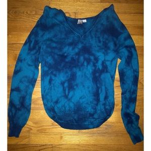 Pullover hooded tie-dye sweater